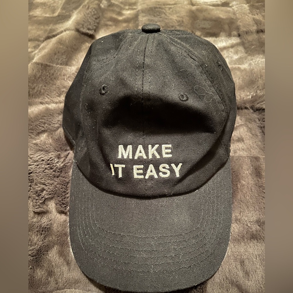 KBETHOS Black Cap with White Embroidery